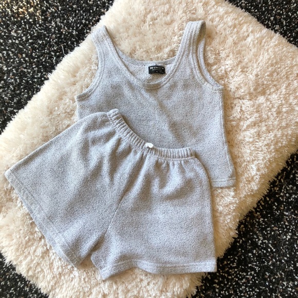 Vintage Tops - 🌻Vintage🌻 90’s Gray Terry Jogger Tank Shorts Set